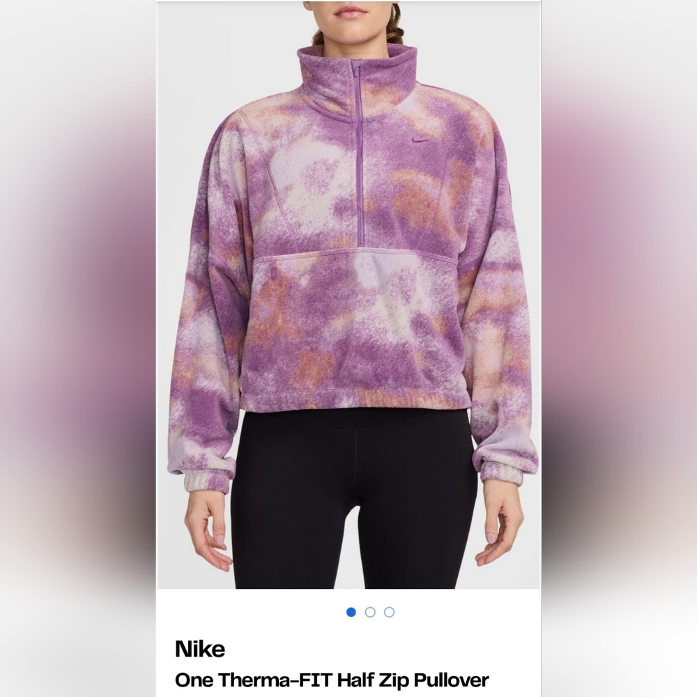 Nike Women’s Hot Fuscia Tie-Dye Therma-FIT Half-Zip Pullover